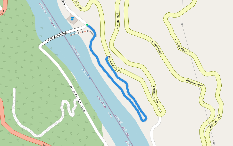 Old Palandri Road walking route map in Azad Pattan Gul