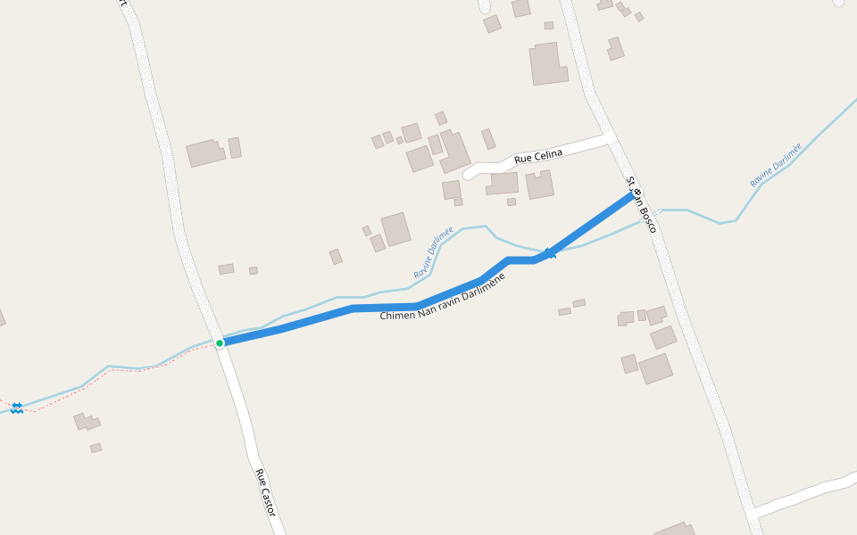 Chimen Nan ravin Darlimène walking route map in Masellian