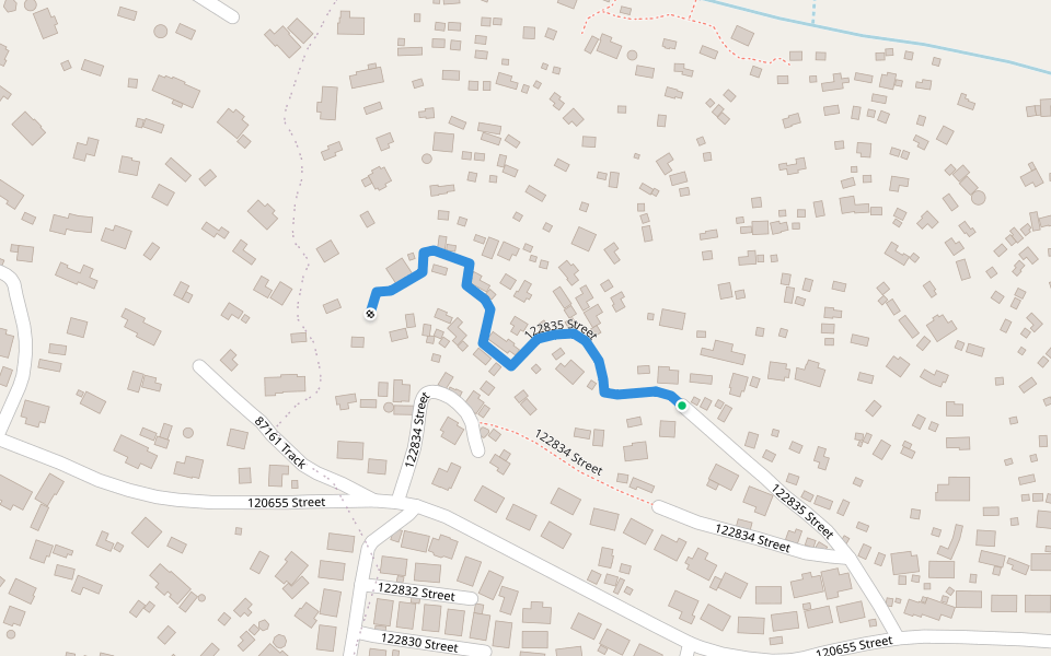 122835 Street walking route map in Ntuzuma
