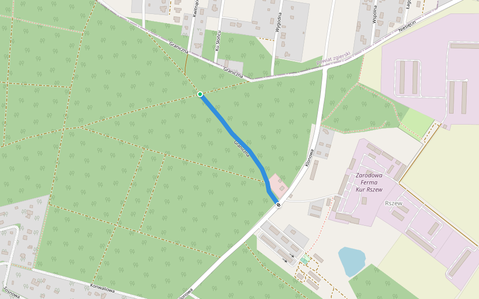 Graniczna walking route map in Krzywiec