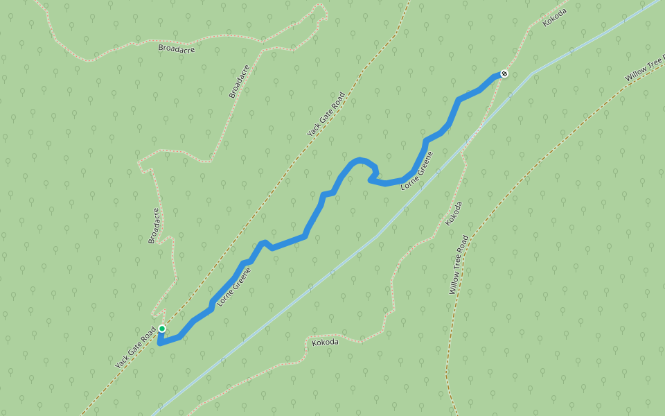 Lorne Greene walking route map in Stanley