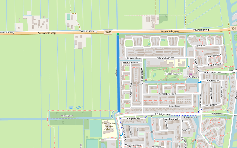 Molmpad walking route map in Vinkeveen