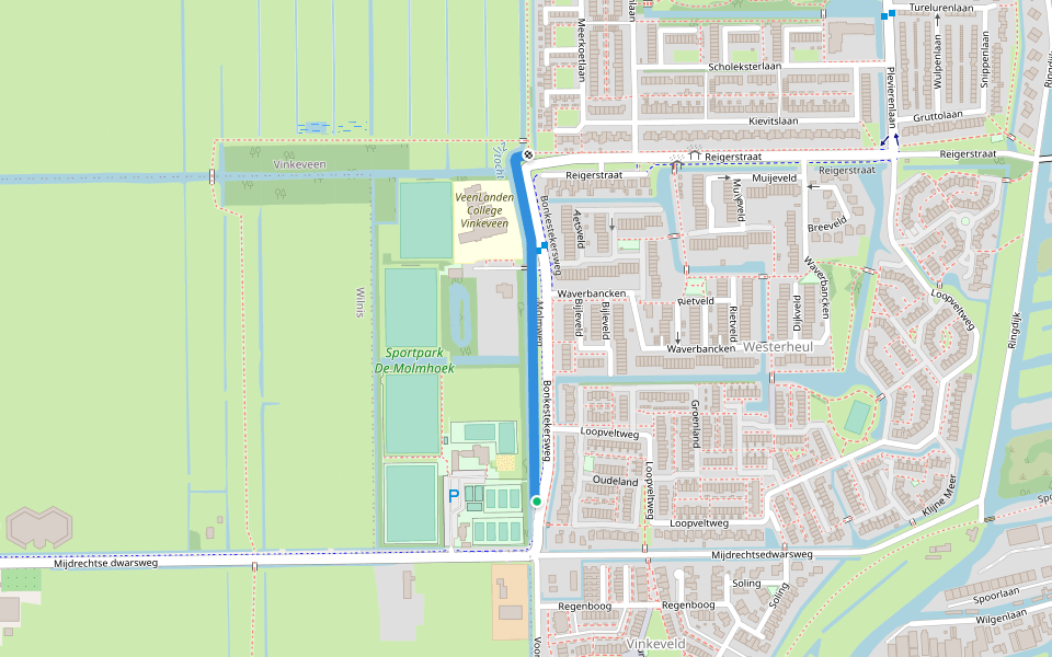 Molmweg walking route map in Vinkeveen
