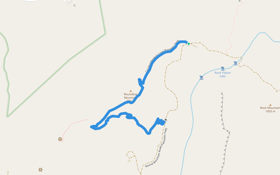 Carolina Hemlock Loop Trail walking route map in Sunset