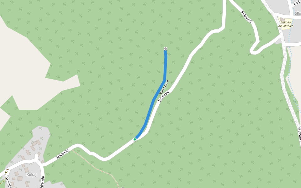 Varrezave walking route map in Kokaj