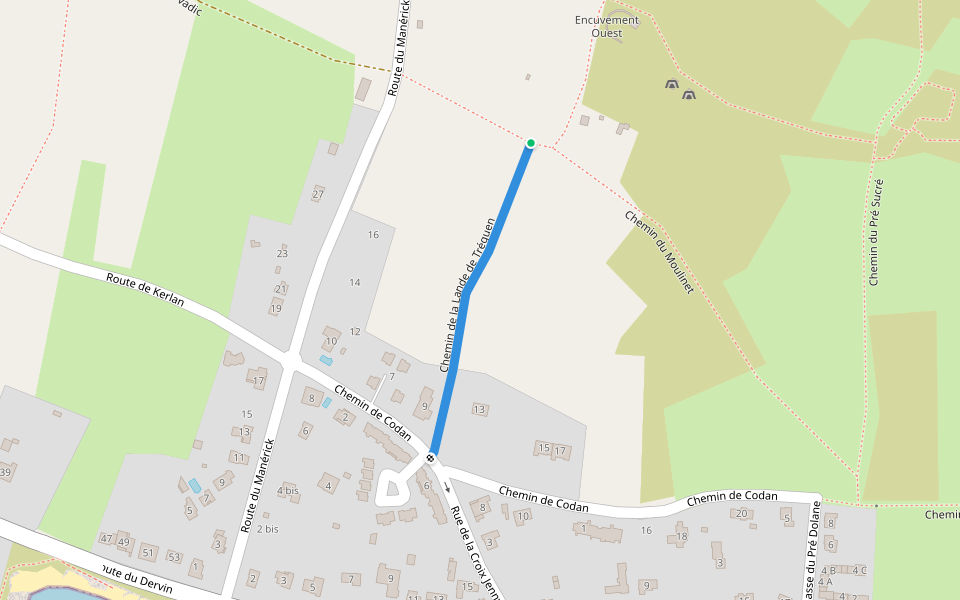 Chemin de la Lande de Tréguen walking route map in Batz-sur-Mer