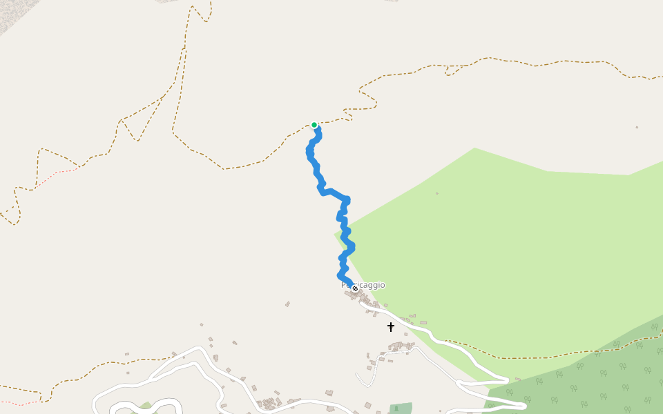 petricaggio - e piane walking route map in Barrettali