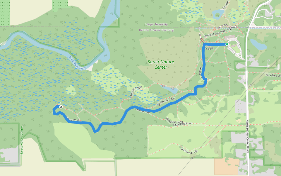 Upland Trail walking route map in Benton Harbor