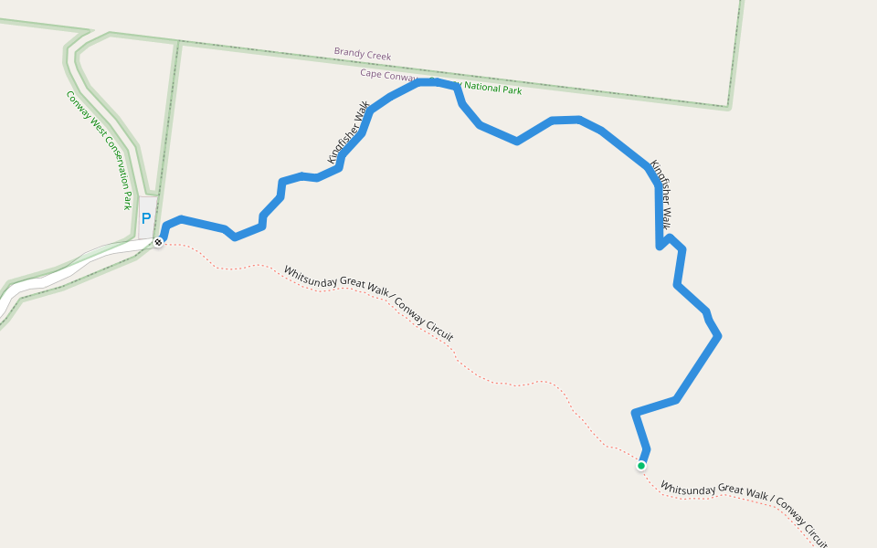 Kingfisher Walk walking route map in Cape Conway