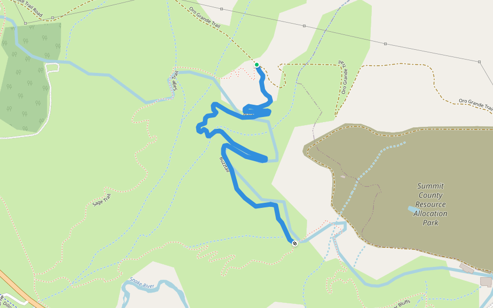 Buzztail walking route map in Keystone
