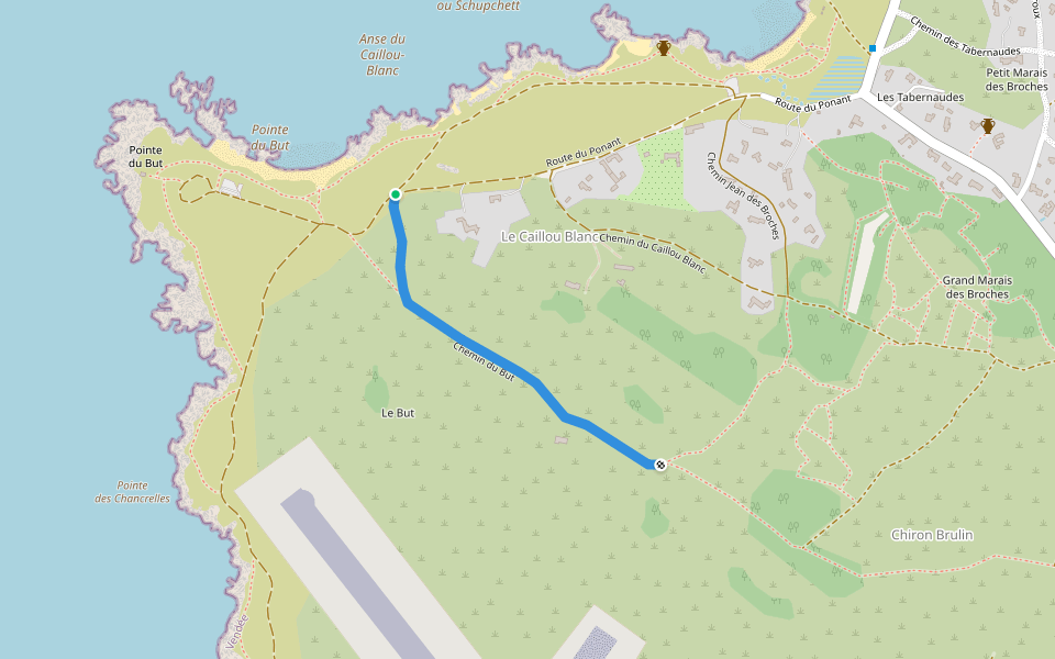 Chemin du But walking route map in L'Île-d'Yeu