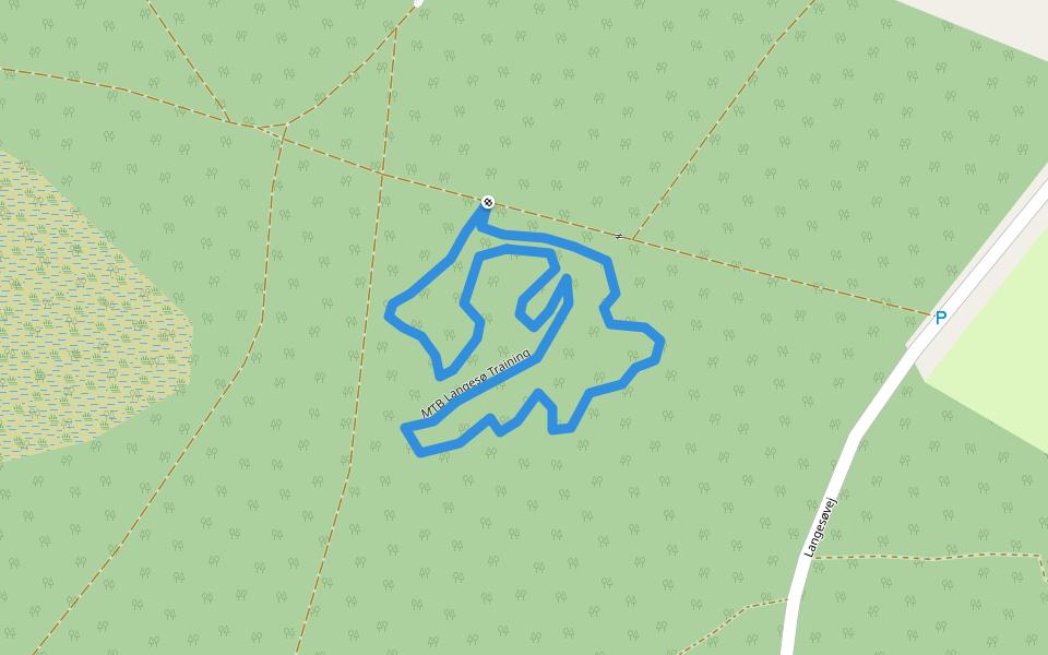 MTB Langesø Training walking route map in Morud