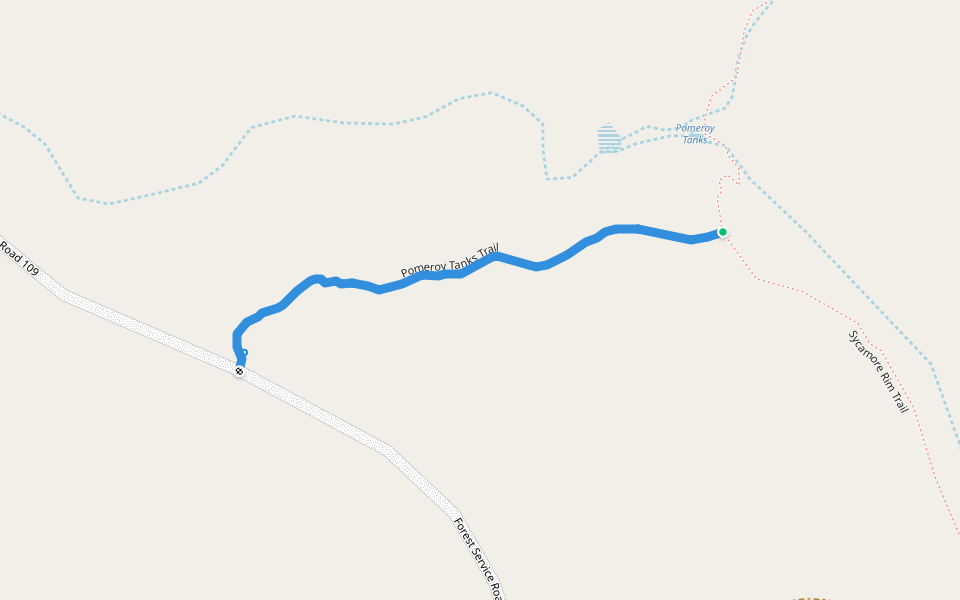 Pomeroy Tanks Trail walking route map in Williams