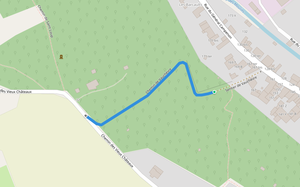 Chemin de Vauchèvre walking route map in Tonnerre