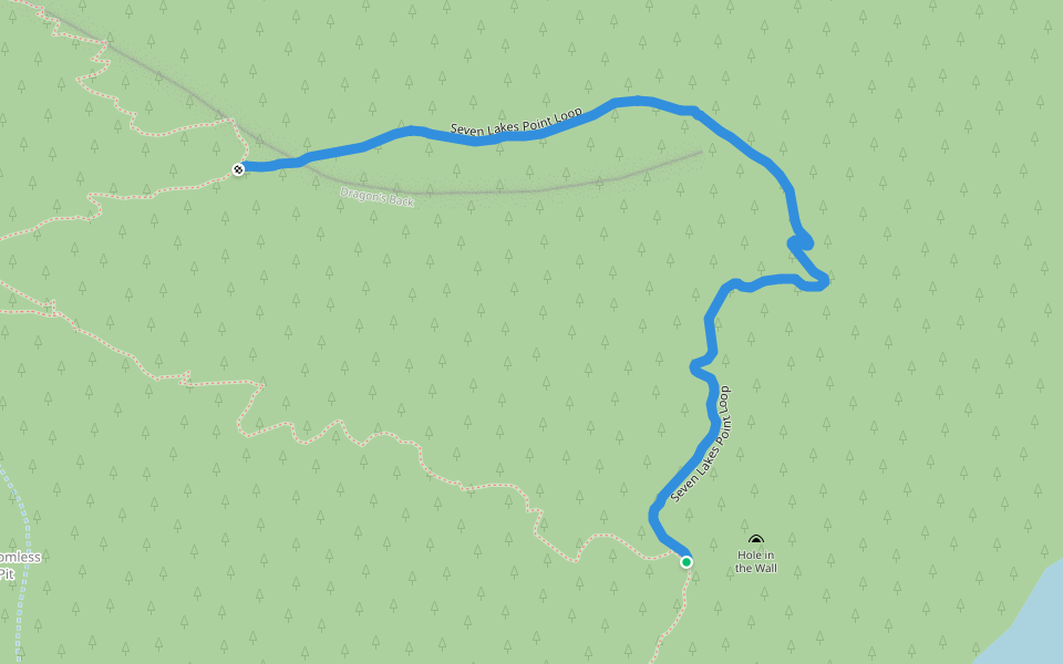 Seven Lakes Point Loop walking route map in Mammoth Lakes