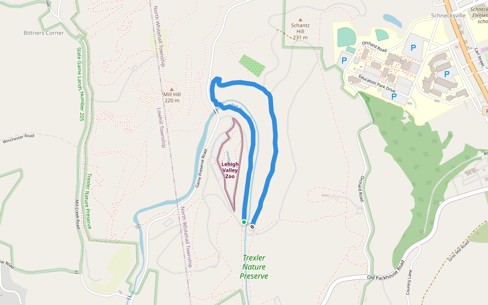 Elk Viewing Trail walking route map in Schnecksville
