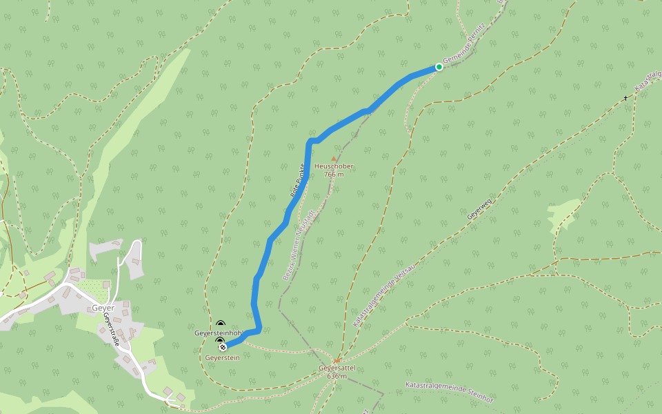 Rote Punkte walking route map in Pöllau