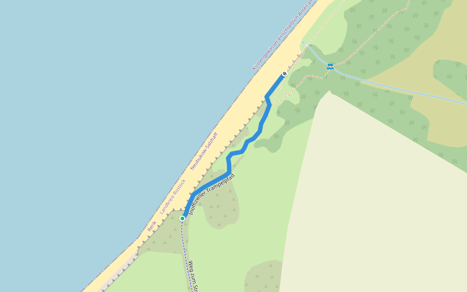Inoffizieller Trampelpfad walking route map in Rerik