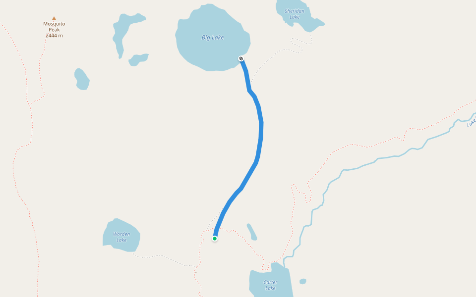Big Lake Trail walking route map in Arlee