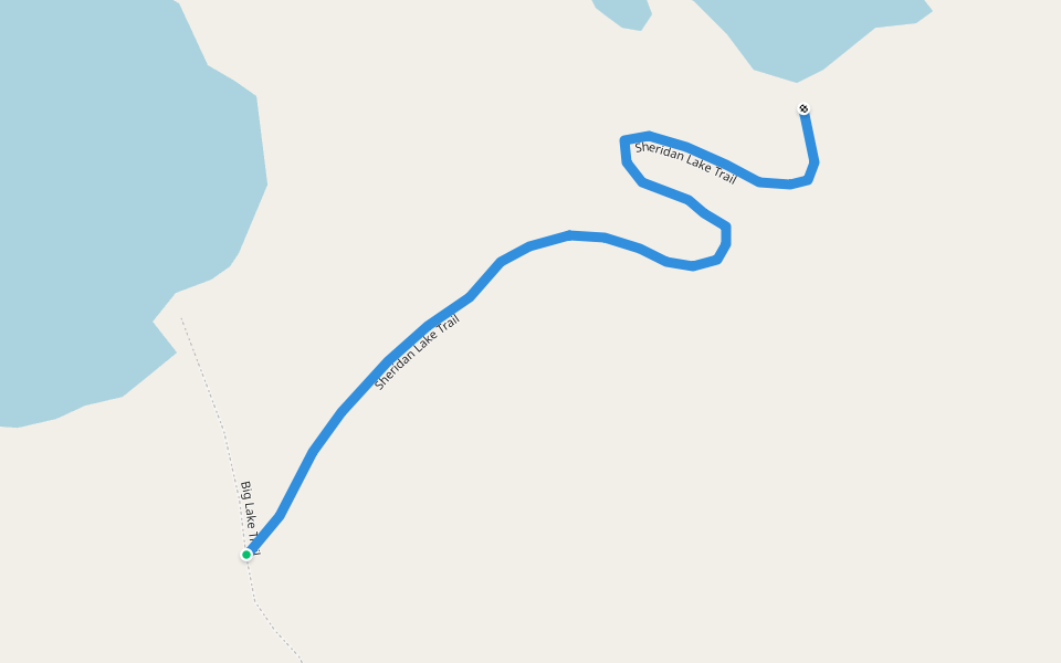 Sheridan Lake Trail walking route map in Arlee