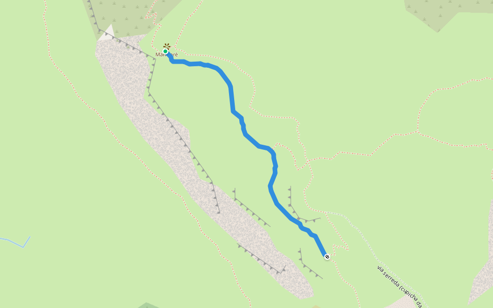scummandà - ciuso - gesperrt - fermé - closed // crappa - caduta massi - Steinschlag - chute de pierres - rockfall walking route map in Sils im Engadin