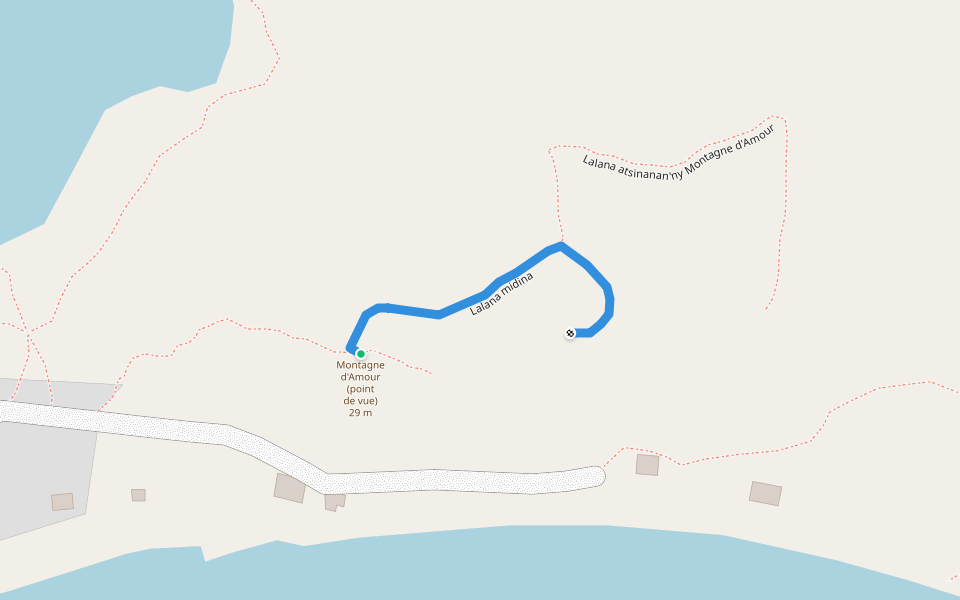 Lalana midina walking route map in Manambolo