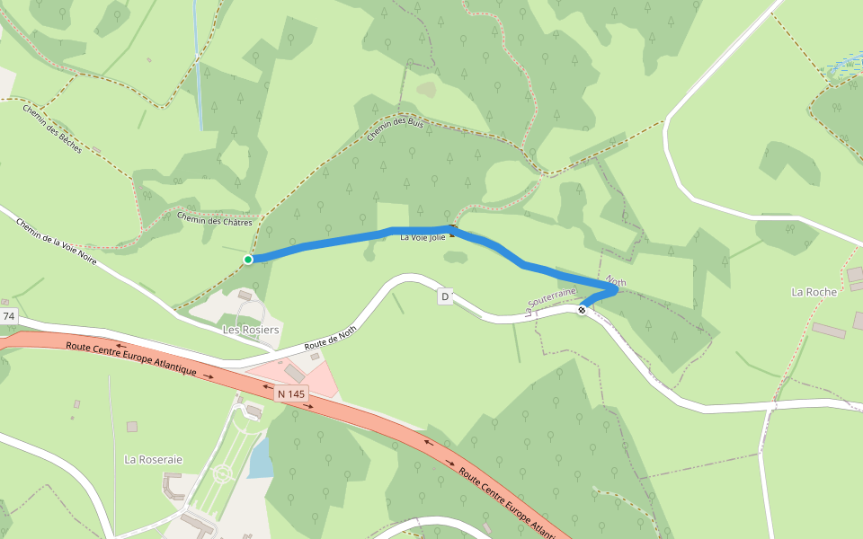 La Voie Jolie walking route map in La Souterraine