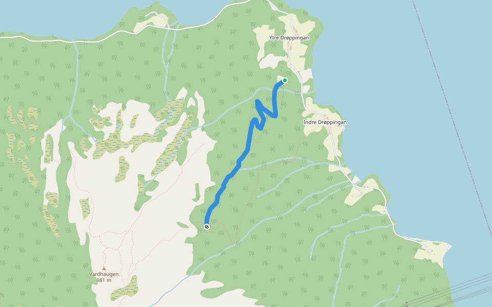Brattstivegen walking route map in Handlarstuhamran