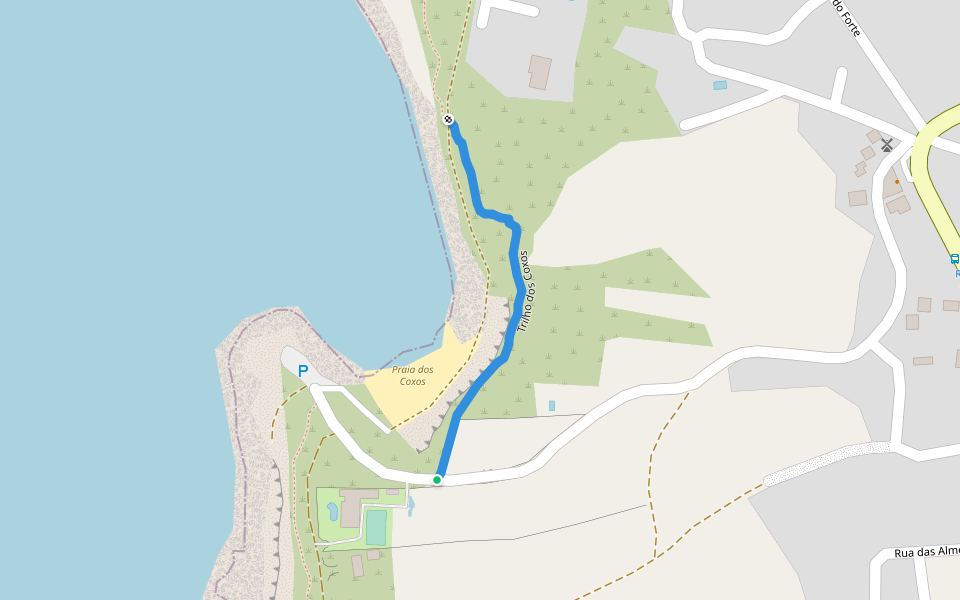 Trilho dos Coxos walking route map in Santo Isidoro