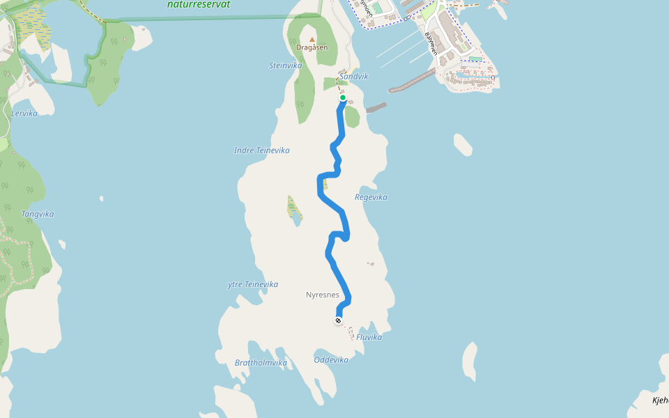 Tyskerstien walking route map in Spangereid