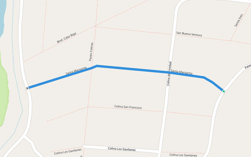 Santa Margarita walking route map in Cabo San Lucas