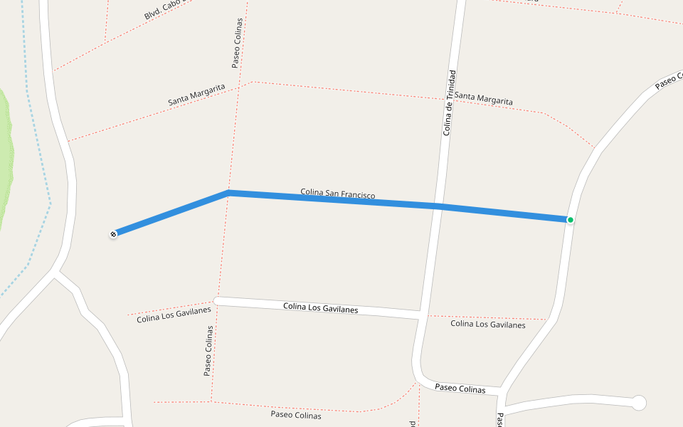 Colina San Francisco walking route map in Cabo San Lucas