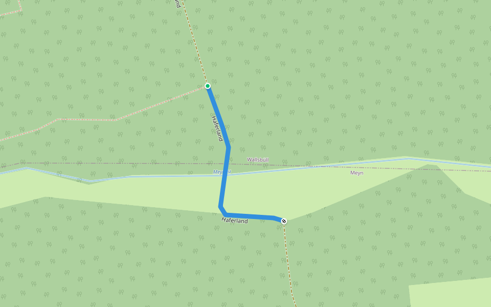 Haferland walking route map in Wallsbüll