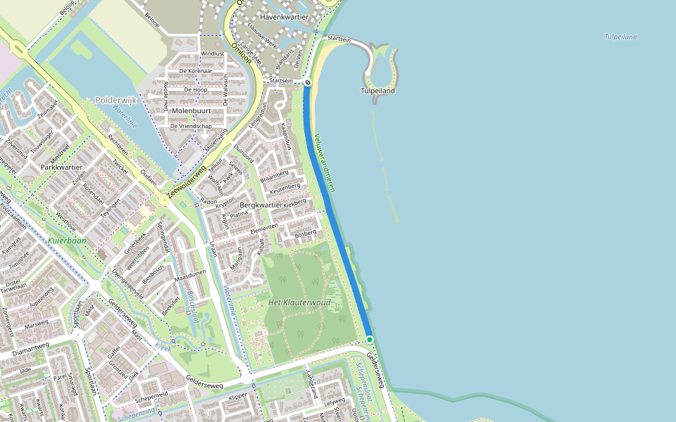 Zeewolderdijk walking route map in Zeewolde