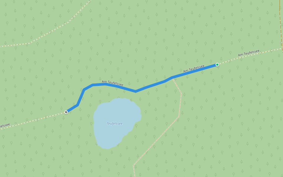 Am Teufelssee walking route map in Fürstenberg/Havel