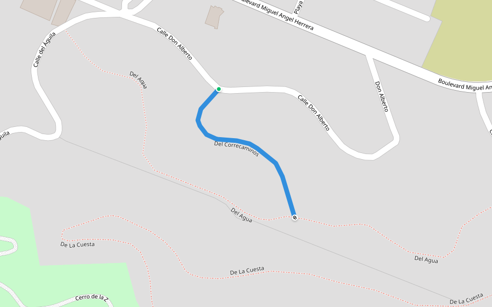 Del Correcaminos walking route map in Cabo San Lucas