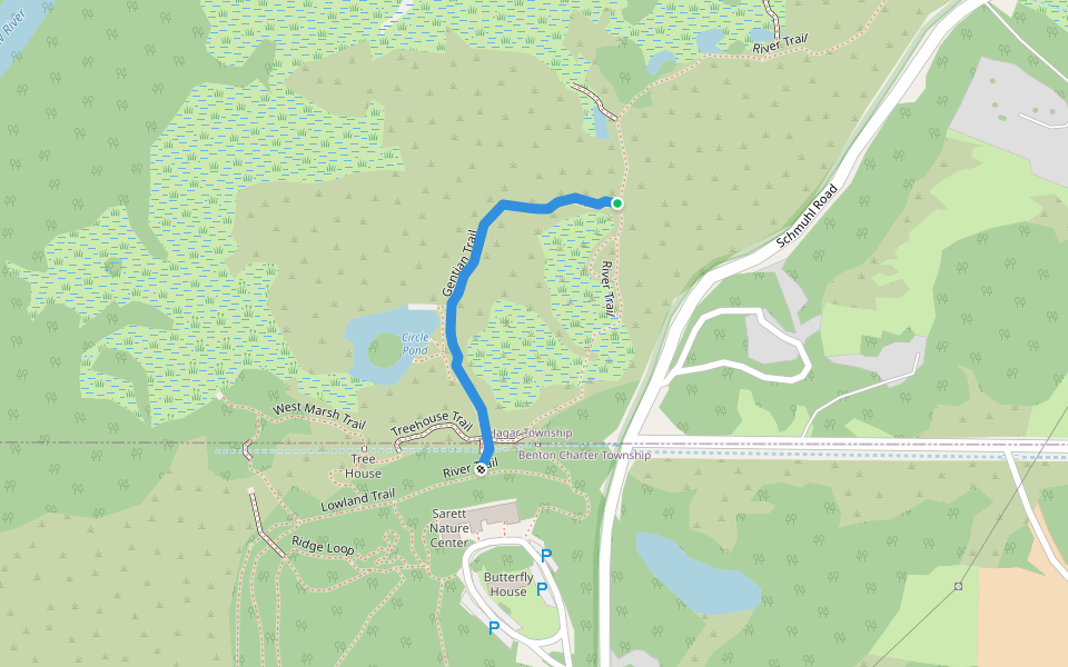 Gentian Trail walking route map in Benton Harbor