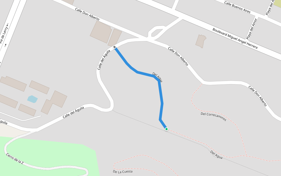 Del Aqua walking route map in Cabo San Lucas