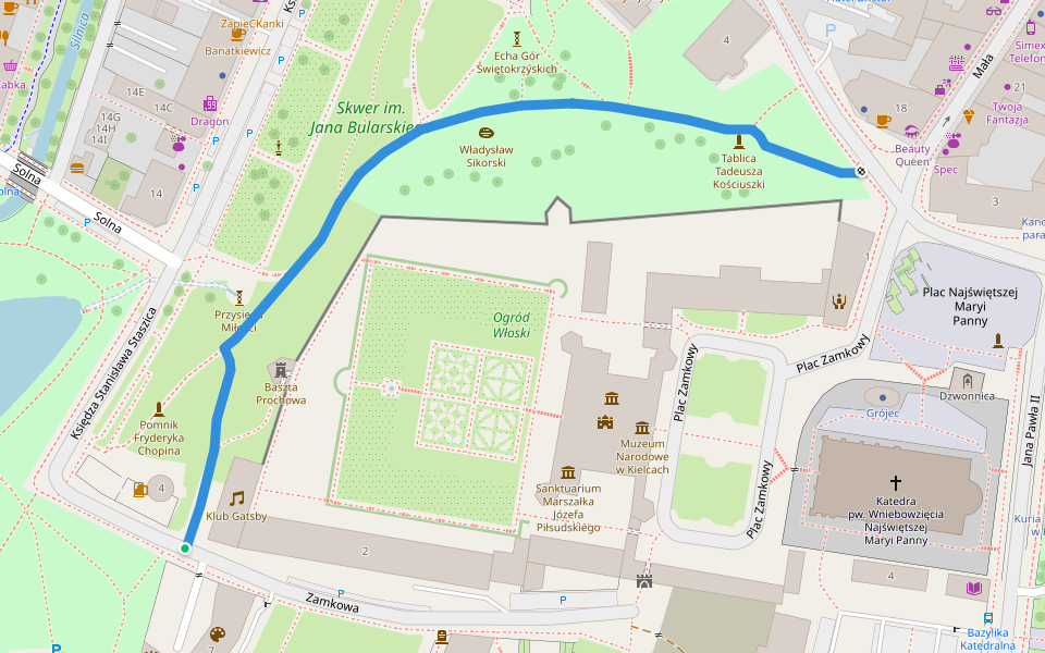 ścieżka spacerowa Biskupa Konstantego Felicjana Szaniawskiego walking route map in Rączki