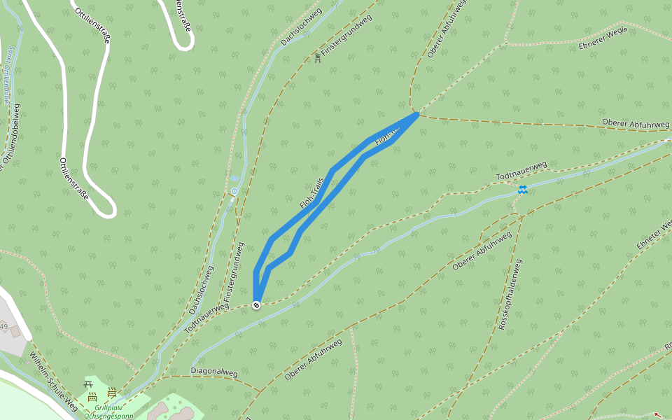 Floh-Trails walking route map in Freiburg im Breisgau