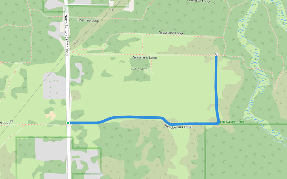Meadowlark Lanel walking route map in Benton Harbor