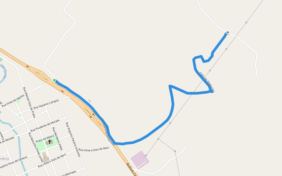 Trilha do Dioguinho walking route map in São Simão