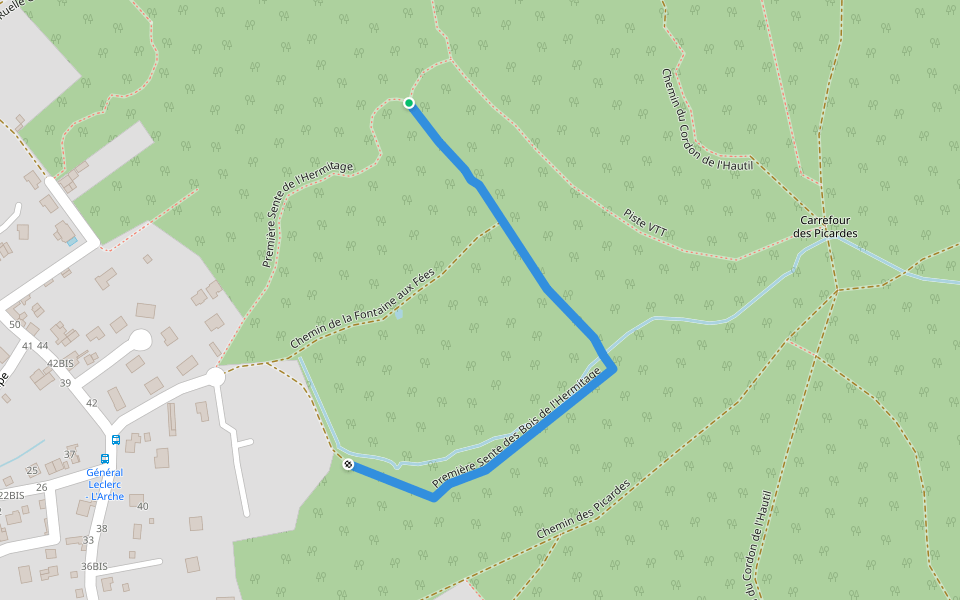 Première Sente des Bois de l'Hermitage walking route map in Triel-sur-Seine