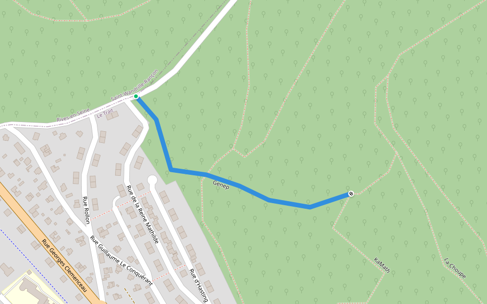 Genep walking route map in Le Trait