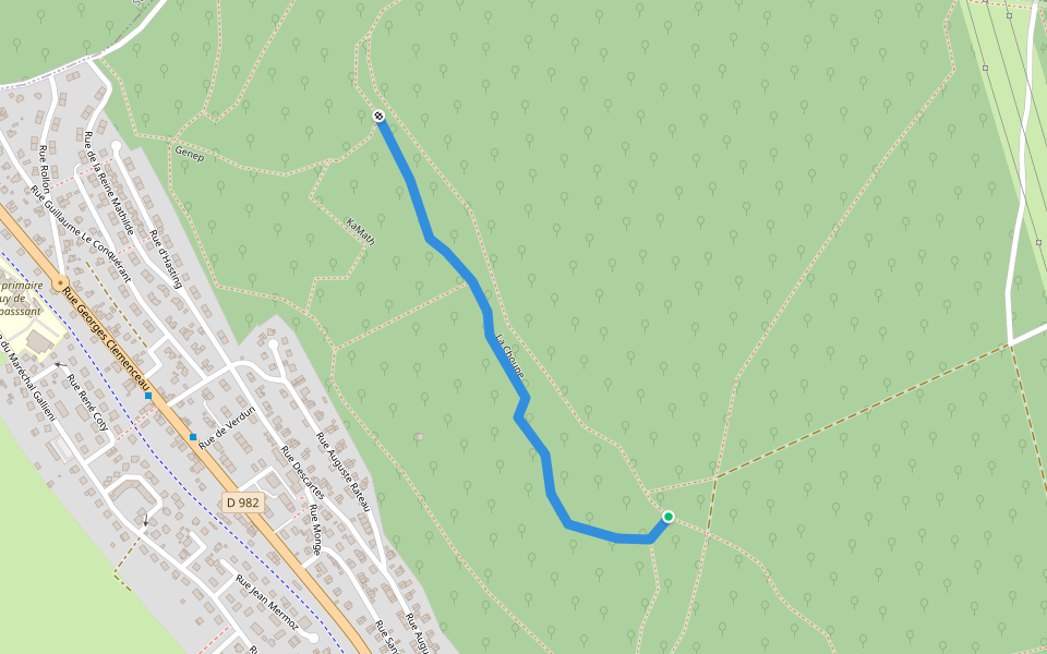 La Choupe walking route map in Le Trait
