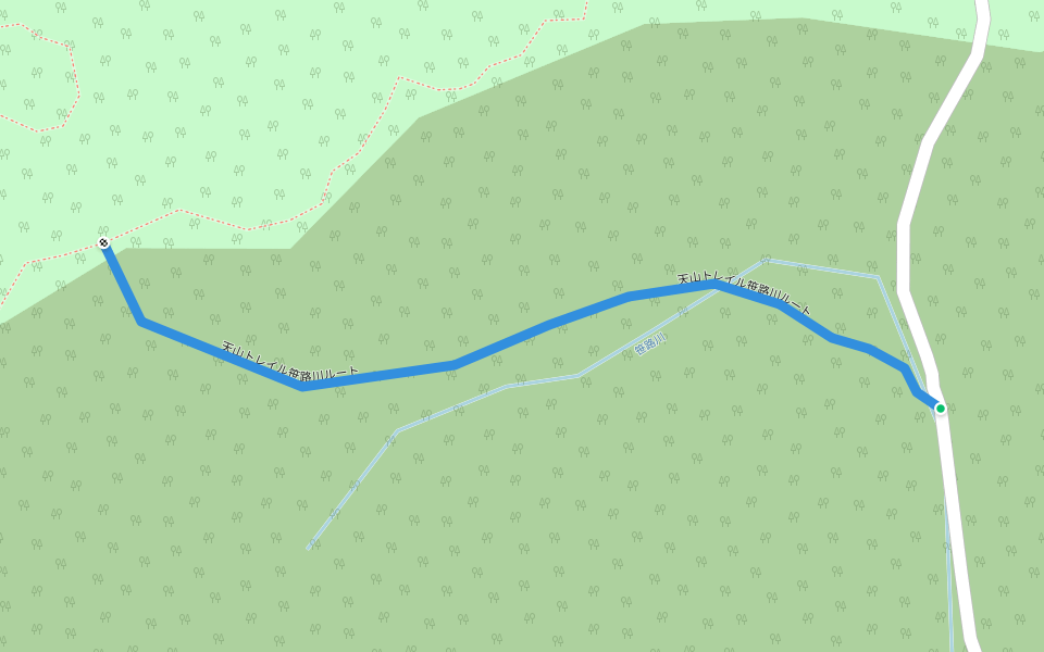 天山トレイル笹路川ルート walking route map in Konan