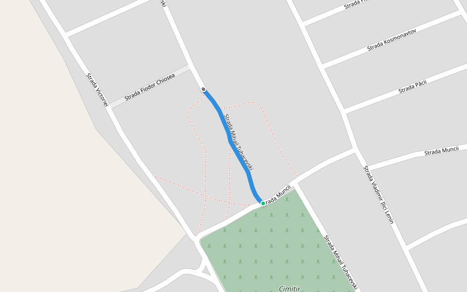 Strada Mihail Tuhacevski walking route map in Dezghingea