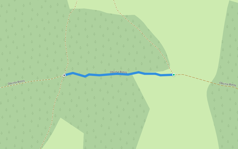 Obcina-Botoș walking route map in Obcina