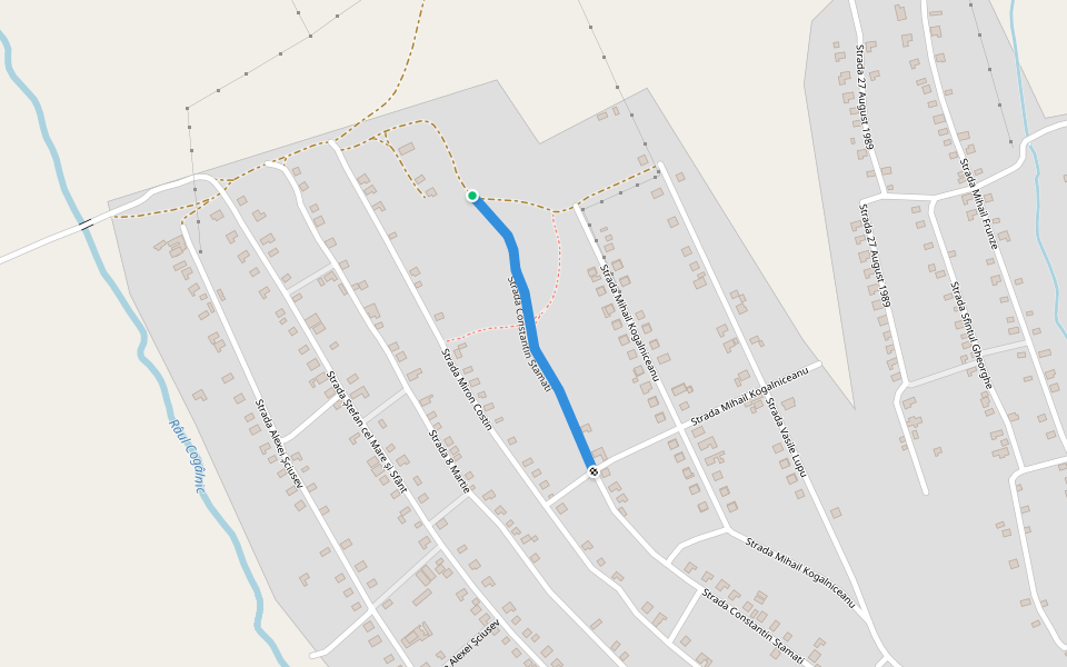 Strada Constantin Stamati walking route map in Gura Galbenei