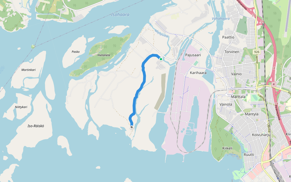 Mustakarin ulkoilureitti walking route map in Kemi